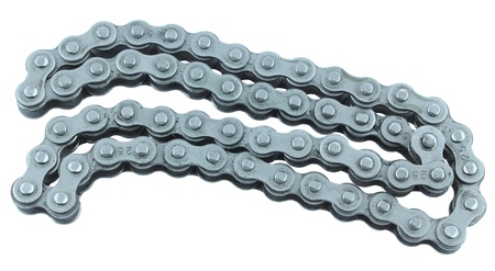 Bicycle chain on white backgroundの写真素材