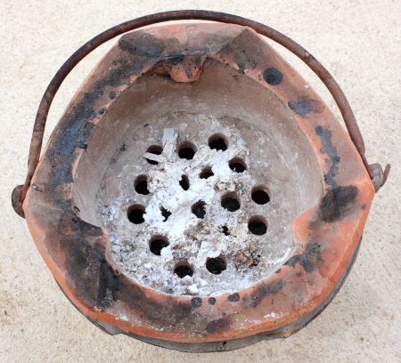 Old clay stove  for traditional cooking in Thailandの写真素材