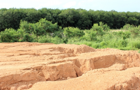 Soil erosion due to waterの写真素材