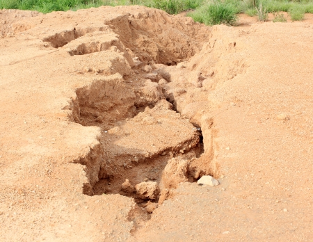 Soil erosion due to waterの写真素材