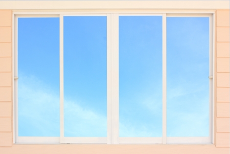Modern residential window  and sky behindの写真素材