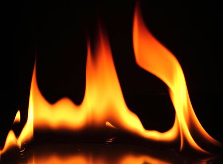 Fire on a black backgroundの写真素材