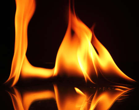 Fire on a black backgroundの写真素材