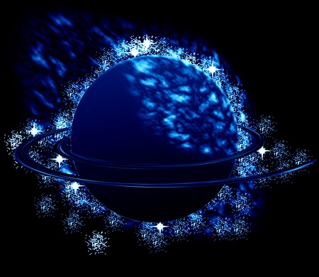 The saturn in the universeの写真素材