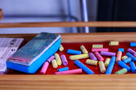 Chalk full color on board in the coffee shopの写真素材