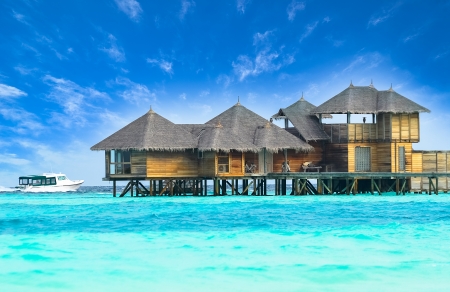 Beautiful water villa house in Maldivesのeditorial素材