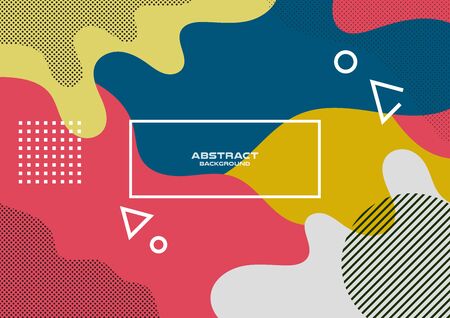 Memphis style , Abstract freeform shape geometric background , Vector and illustration, Template Design for shape banner or poster.のイラスト素材