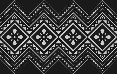Geometric ethnic oriental ikat pattern traditional Design for background,carpet,wallpaper,clothing,wrapping,fabric,Vector illustration.のイラスト素材