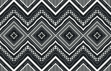 Geometric ethnic oriental ikat pattern traditional Design for background,carpet,wallpaper,clothing,wrapping,fabric,Vector illustration.のイラスト素材