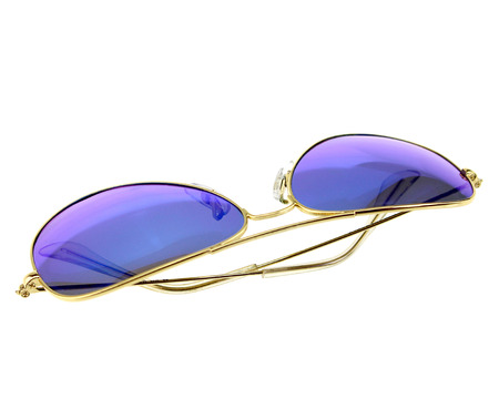 Blue Sunglasses isolatedの写真素材