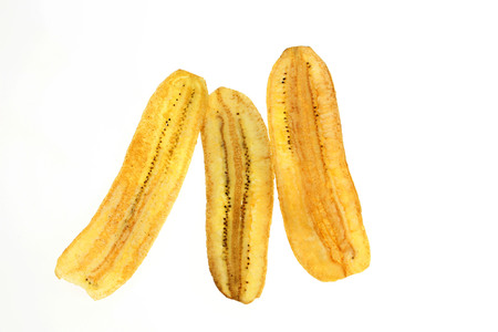 banana crisps isolatedの写真素材