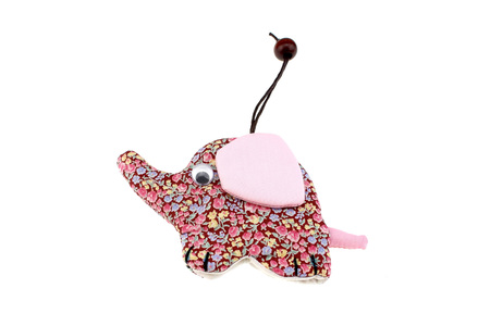 Elephant doll on white backgroundの写真素材