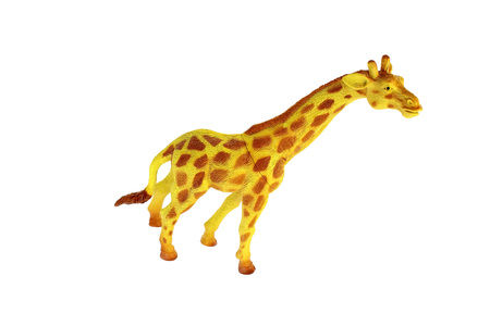 Yellow Giraffe dolls isolatedの写真素材