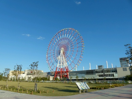 Ferrish wheel on blue sky.の素材