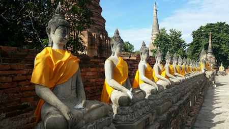 Old buddha at Ayutthaya, Thailandの素材