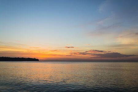 The  scenery of west coast of phuket in the evening after sunsetの写真素材