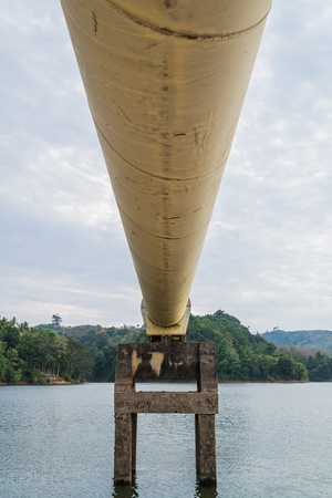 A big metal pipe for removing water from the dam