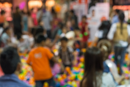 Abstract of blurred children playing color ballの写真素材
