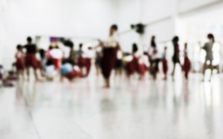 Abstract of blurred children in thai dancing classの写真素材