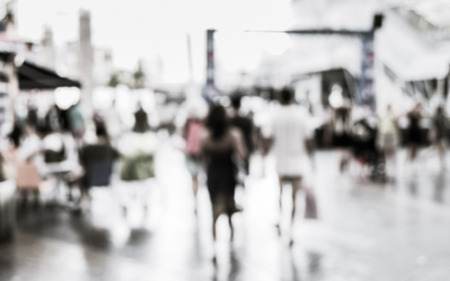 Abstract of blurred people walking in the shopping centerの写真素材