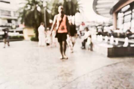 Abstract of blurred people walking in the shopping centerの写真素材