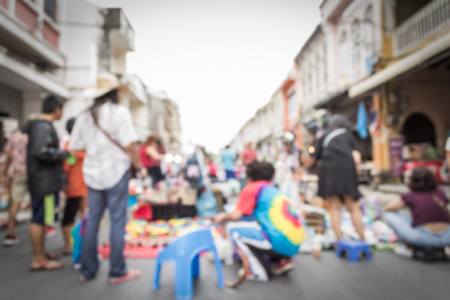Abstract of blurred people on the streetの写真素材
