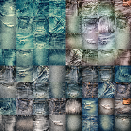 Collage set of jeans vintage style backgroundの写真素材