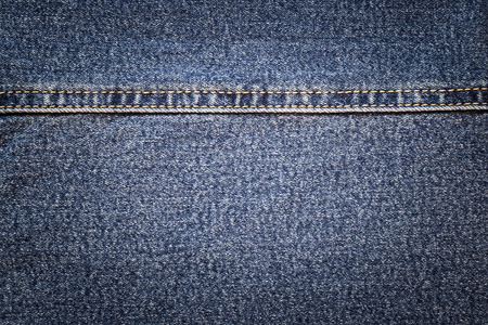Jeans texture with seam, Close up jeans backgroundの写真素材