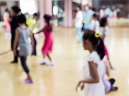 Abstract of blurred children are in dancing classの写真素材