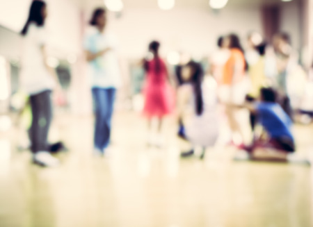 Abstract of blurred children are in dancing class for backgroundの写真素材