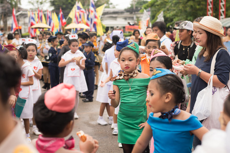 PHUKET, THAILAND - AUG 26 : Parade of fancy schoolchild on August 26, 2016. Opening ceremony of yearly provincial sport competition in phuket, Thailandのeditorial素材