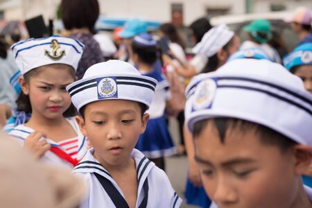 PHUKET, THAILAND - AUG 26 : Parade of fancy schoolchild on August 26, 2016. Opening ceremony of yearly provincial sport competition in phuket, Thailandのeditorial素材