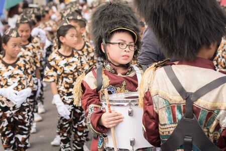 PHUKET, THAILAND - AUG 26 : Parade of fancy schoolchild on August 26, 2016. Opening ceremony of yearly provincial sport competition in phuket, Thailandのeditorial素材