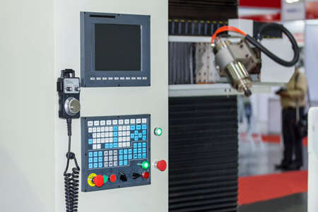 many kind switch button and turns dial with monitor of control panel for adjust parameter cnc lathe...