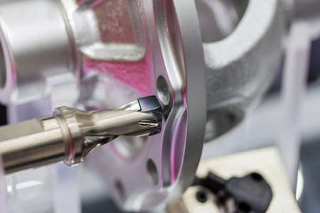 model cutting tool and work piece for cnc lathe machine or milling machineの写真素材