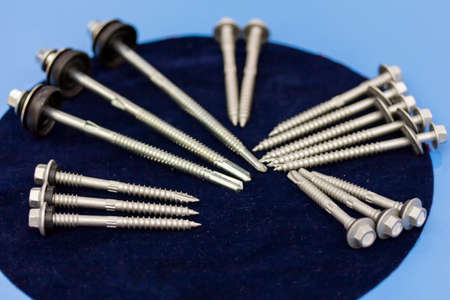 many type of metal screw for homework or industrialの写真素材