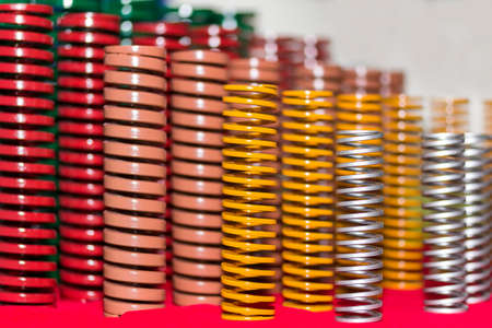 Many kind and colorful of flexibility metal coil spring for industrialの写真素材