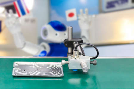 high performance and accuracy of sensor detected for automatic manufacture and quality control process with product in industrial workの写真素材
