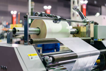 Roll paper at modern and high technology of automatic publication or printing machineの写真素材