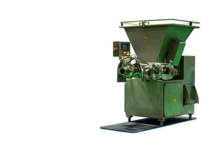 High technology and multipurpose automatic new food making machine (meat grinder) for industrial as grinding chopping or cutting and mixing isolated on white background with clipping pathの写真素材