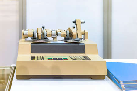 High technology abrasion Testing Instruments rotary type of industrial laboratory for assay material such leather plastics paper coatings laminates carpeting safety glazing ceramics etcの写真素材