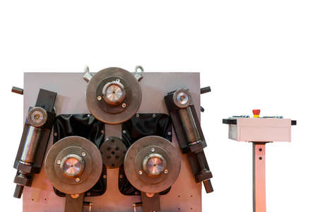 High technology and precision semi automatic pipe or tube bending machine for industrial isolated on...