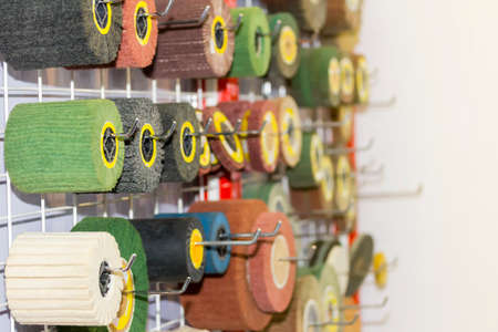 close up many kind and shape of high quality polishing tool for industrial workの写真素材