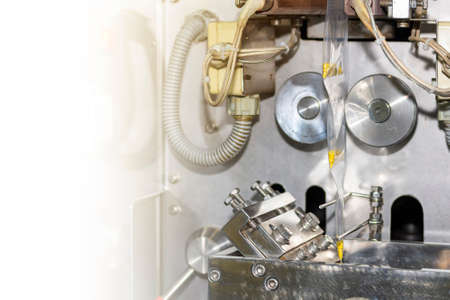 close up goods and envelope plastic bag during put seal and cut by continuous vertical automatic...