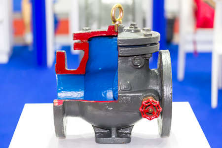 close up inside of cross section of control valve for industrial