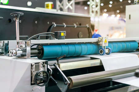 Close up wheel and roller for paper feeder unit of modern and high technology of automatic publication or printing machineの写真素材