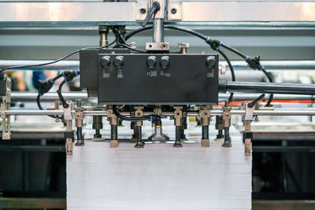 Many paper and supply unit suction system  in modern and high technology of automatic publication or printing machineの写真素材