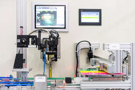 high technology vision measuring or inspection machine connect or communication with sorter device...