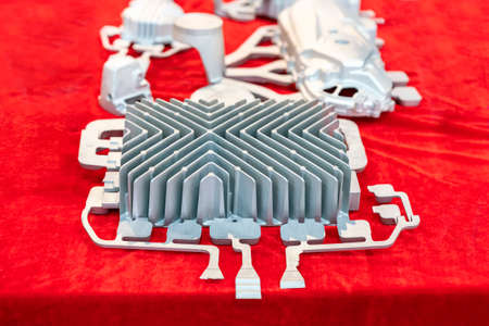 cooling fin or heat sink with gate runner and riser casting parts aluminum alloy for automobile or...