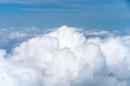 Beautiful Blue sky over white cloud view from airplane